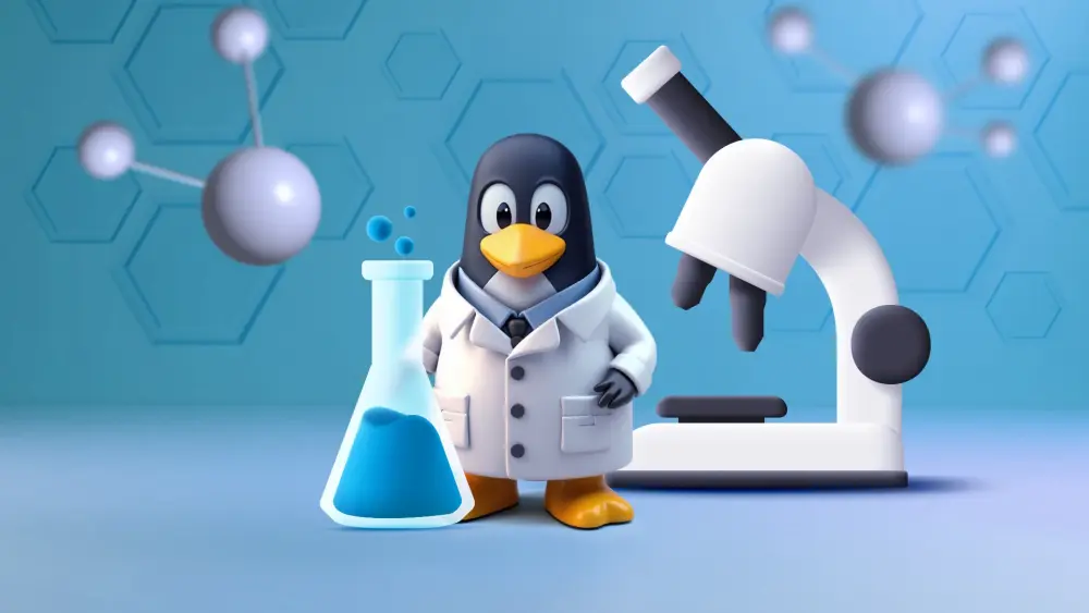 linux-mascot-lab-coat-microscope.webp