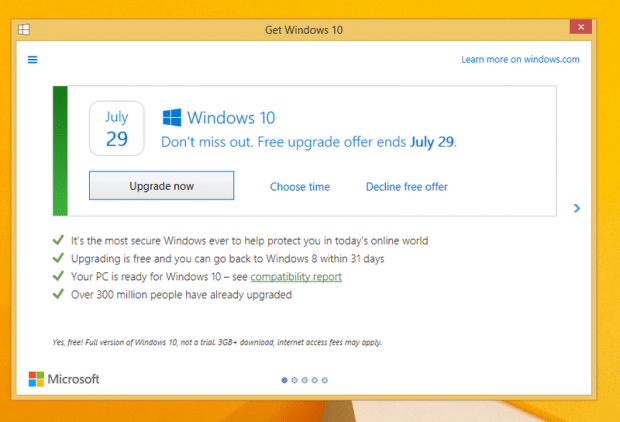 windows 10 upgrade