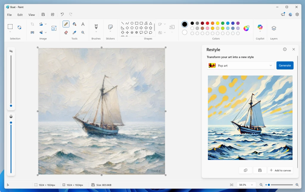Paint krijgt nieuwe opties