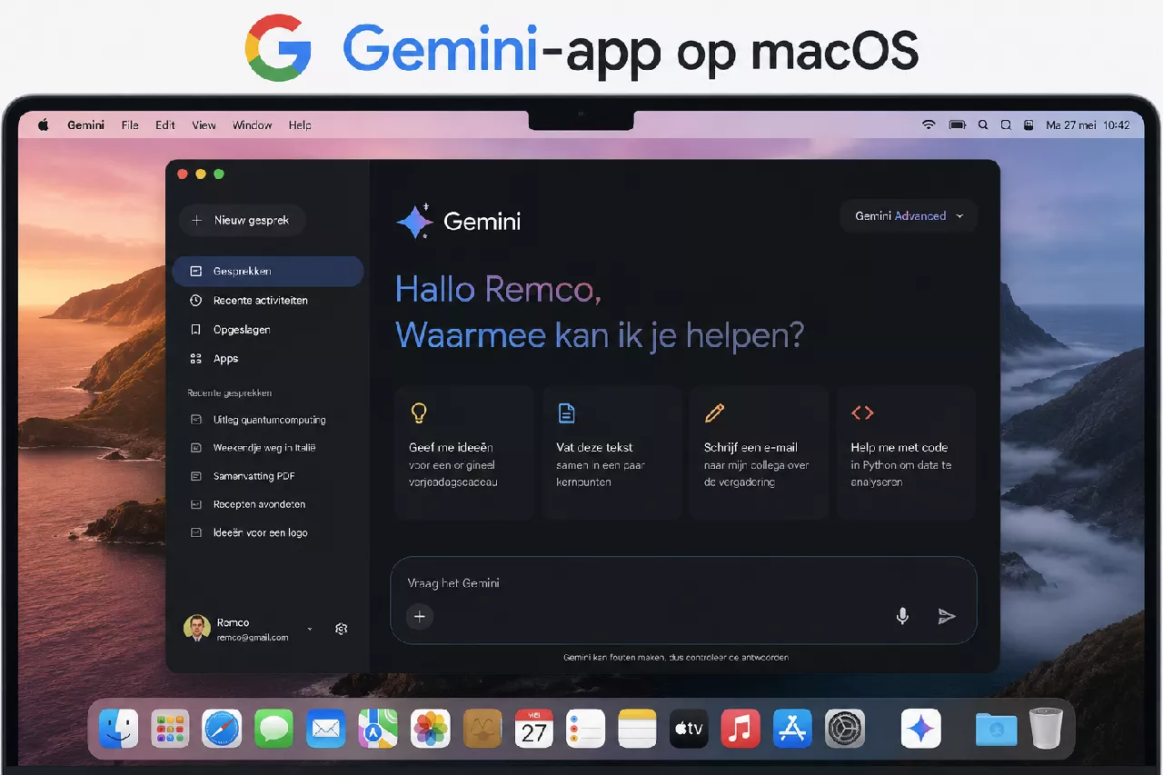 Gemini voor macOS krijgt nieuwe update en maakt werken in apps eenvoudiger