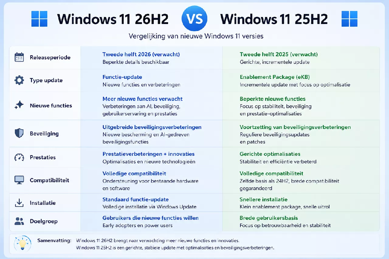 Windows 11 26H2: Nieuwe Versie Zonder Nieuwe Functies, Alleen Verlengde Ondersteuning