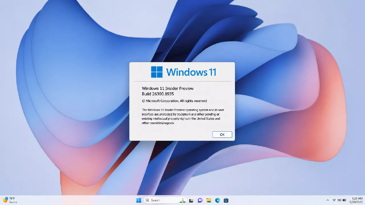 Snellere en Verbeterde Windows 11 Insider Preview Build 26300.8935
