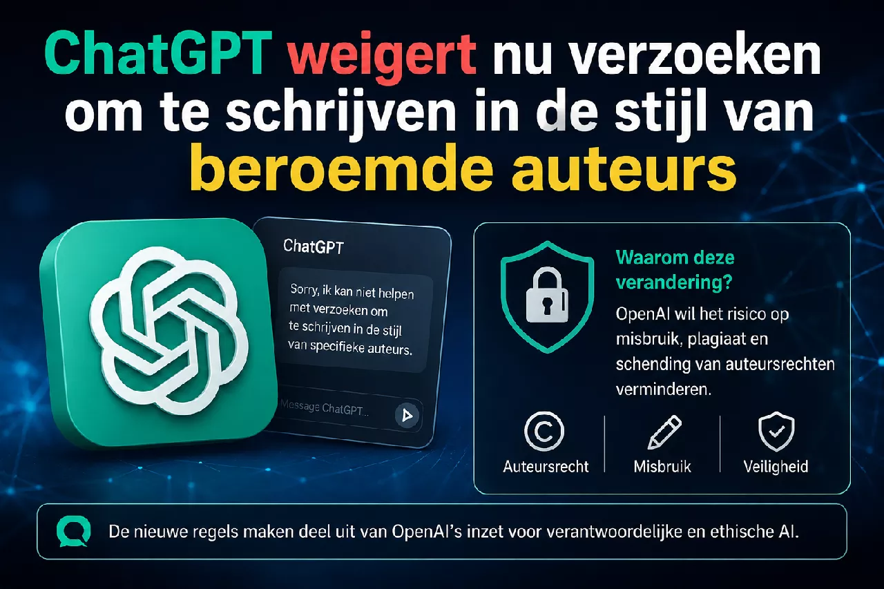 ChatGPT weigert nu verzoeken om te schrijven in de stijl van beroemde auteurs