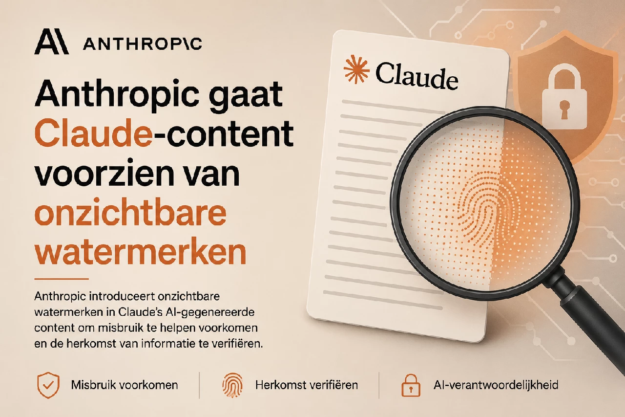 Anthropic gaat Claude-content voorzien van onzichtbare watermerken