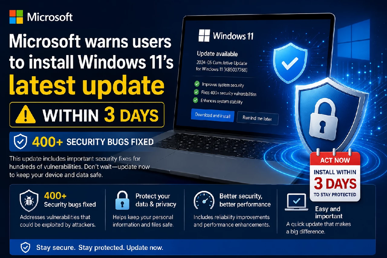 Microsoft waarschuwt: installeer de nieuwste Windows 11-update binnen 3 dagen