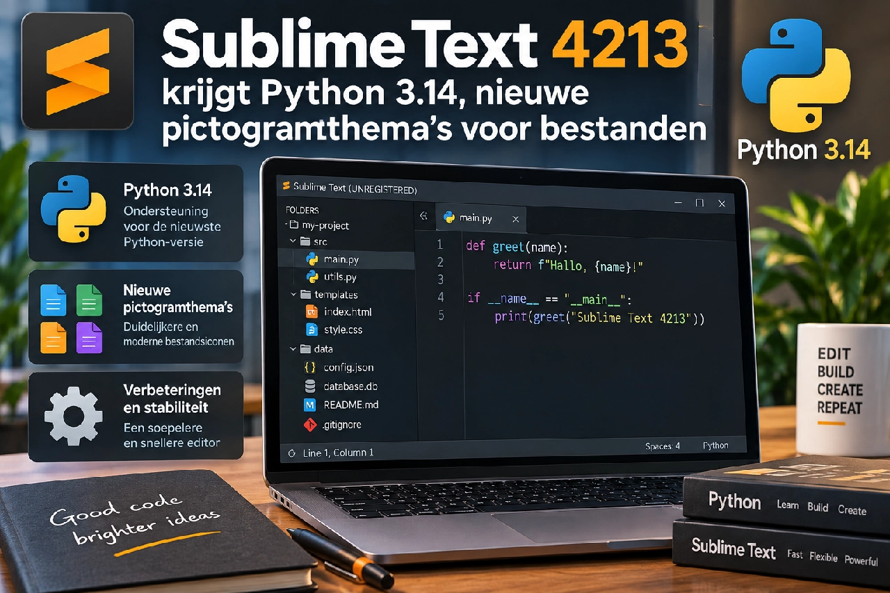 Sublime Text 4213 krijgt Python 3.14