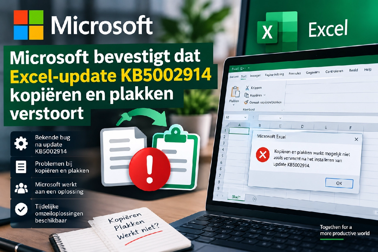 Microsoft bevestigt dat Excel-update KB5002914 kopiëren en plakken verstoort