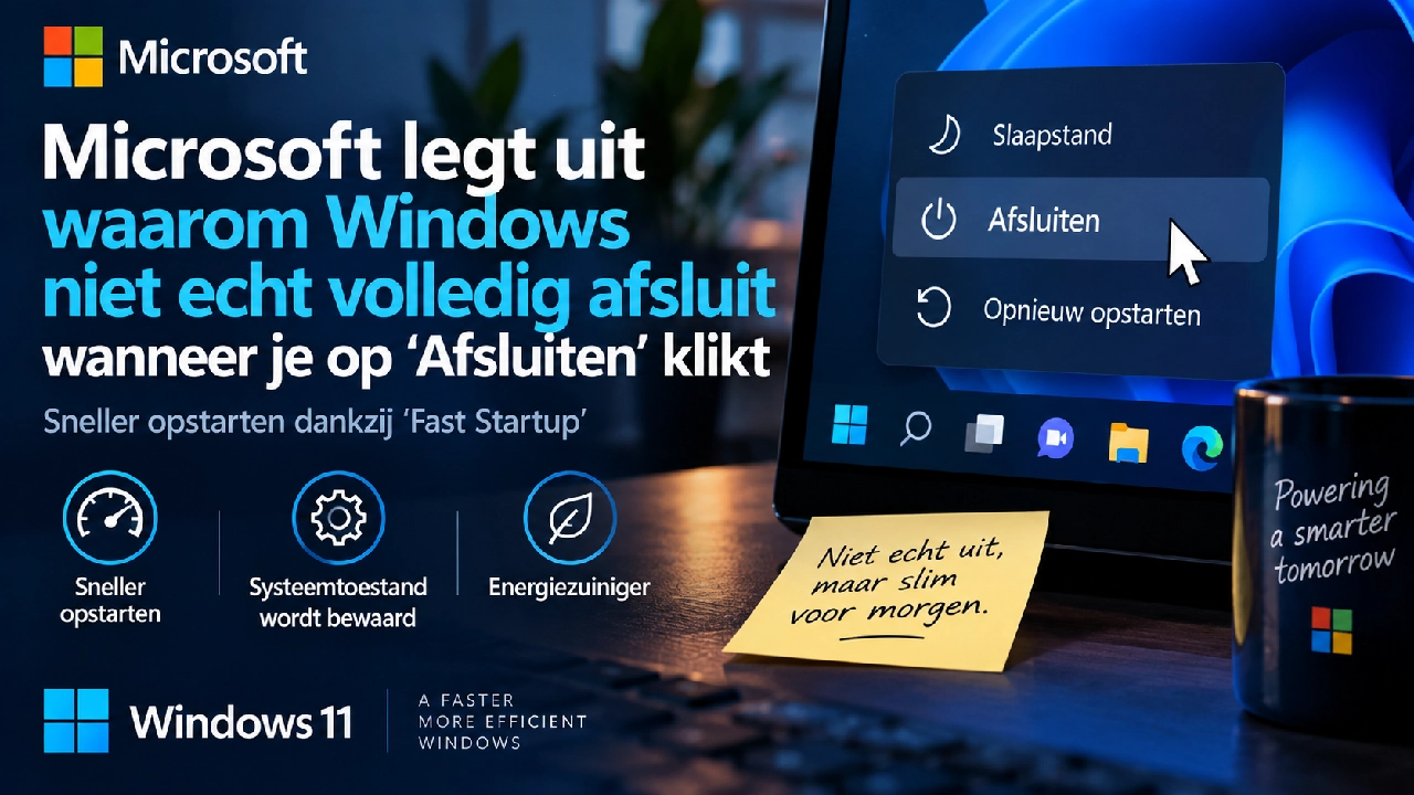 Microsoft legt uit waarom Windows niet echt volledig afsluit wanneer je op ‘Afsluiten’ klikt