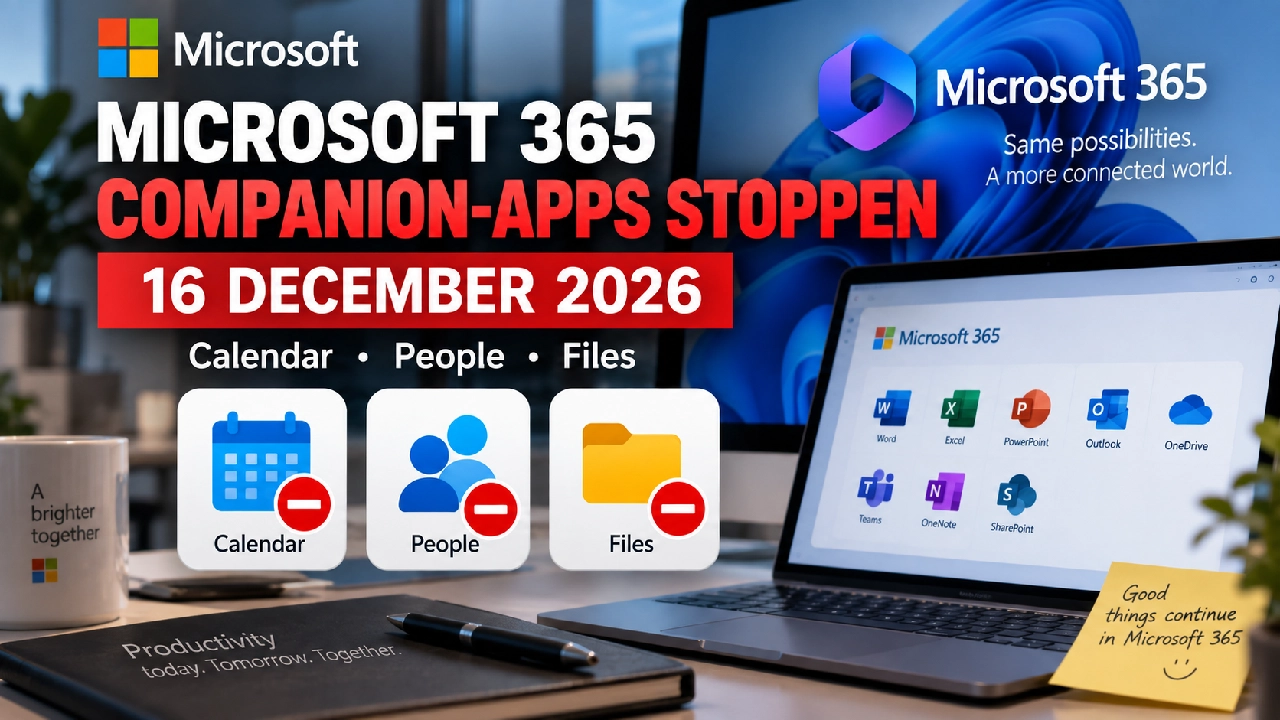 Microsoft stopt met Microsoft 365 Companion-apps in december