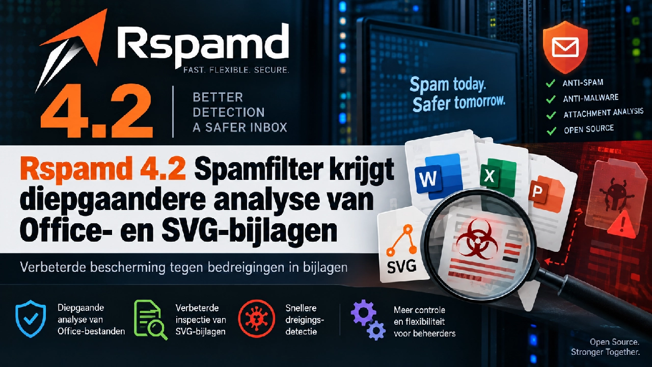 Rspamd 4.2 Spamfilter krijgt diepgaandere analyse van Office- en SVG-bijlagen