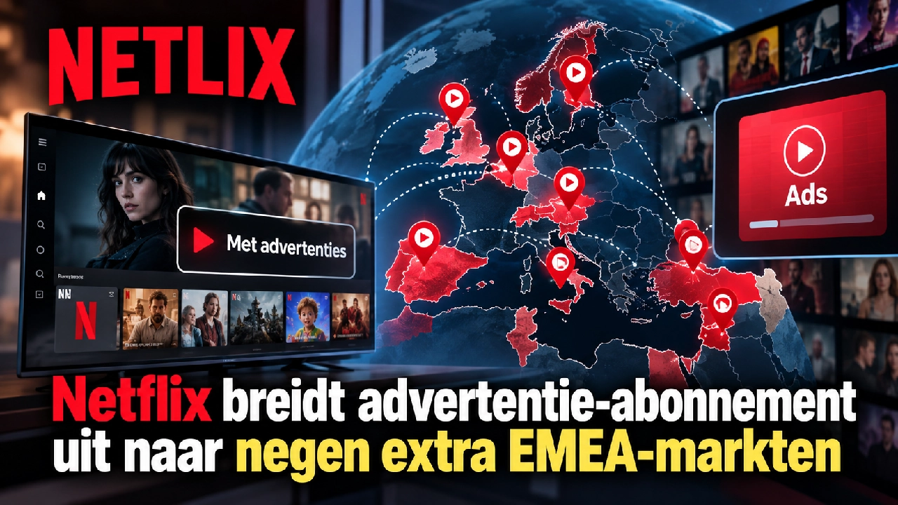 Netflix breidt advertentie-abonnement uit naar negen extra EMEA-markten