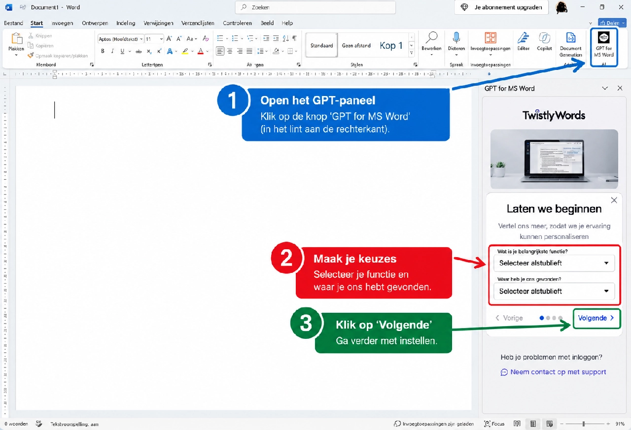 ChatGPT nu ook in Microsoft Word