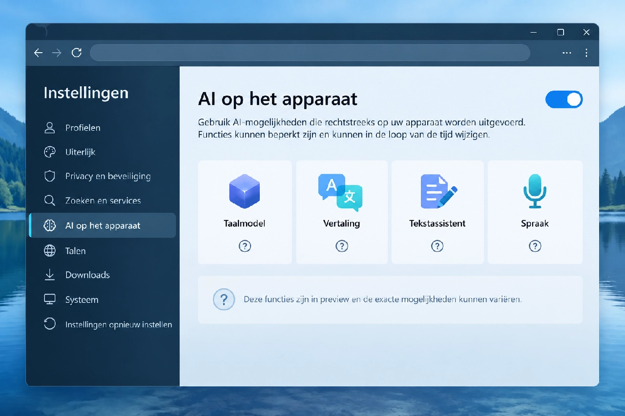 Microsoft Edge Canary test on-device AI-schakelaar: wat regelt die mogelijk?