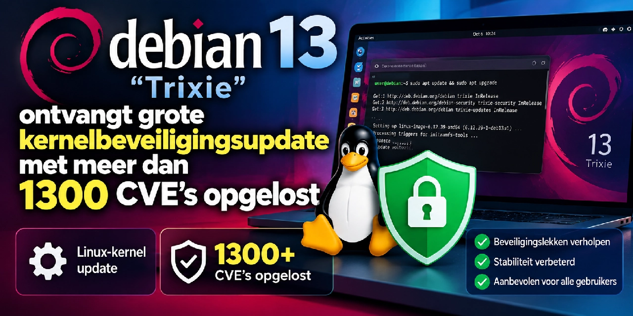 Debian 13 “Trixie” ontvangt grote kernelbeveiligingsupdate met meer dan 1300 CVE’s opgelost