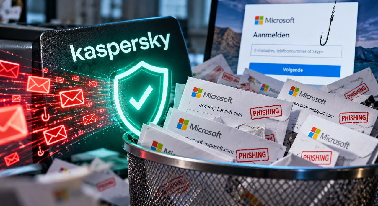 Kaspersky blokkeert 31.000 phishingmails met echte Microsoft-links