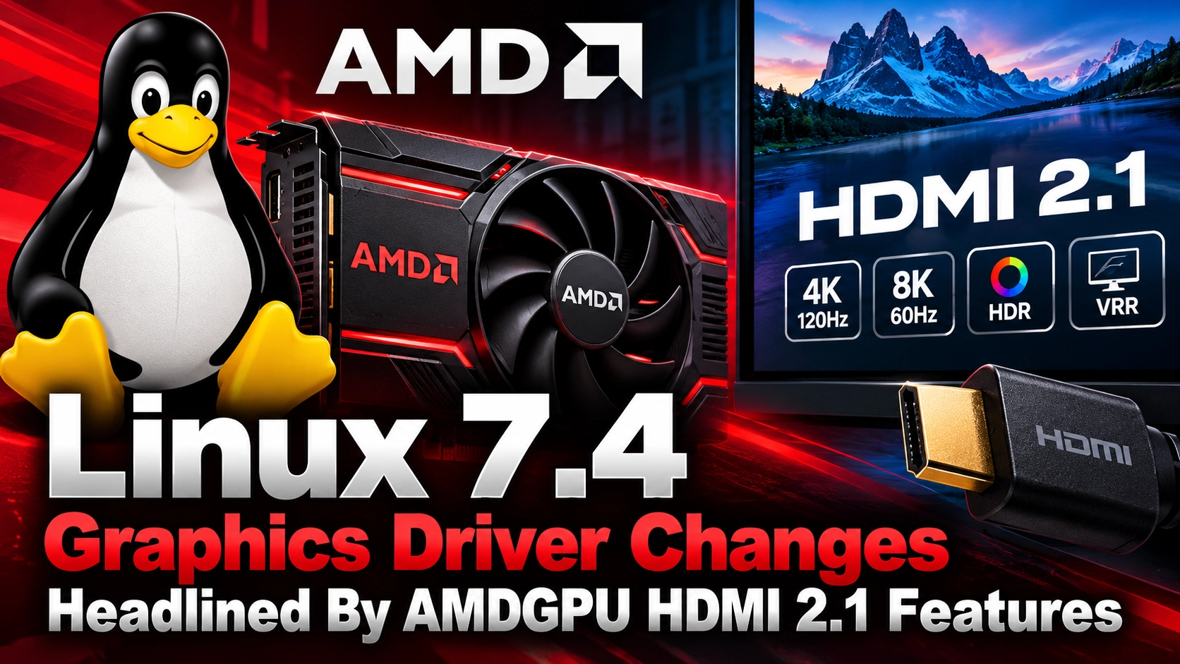 Pakende veranderingen in Linux 7.4 grafische driverondersteuning, met AMDGPU HDMI 2.1 als hoogtepunt